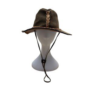 Suede Leather Handmade Australian Cowboy Western Hat Braided Band w/ Chin Strap